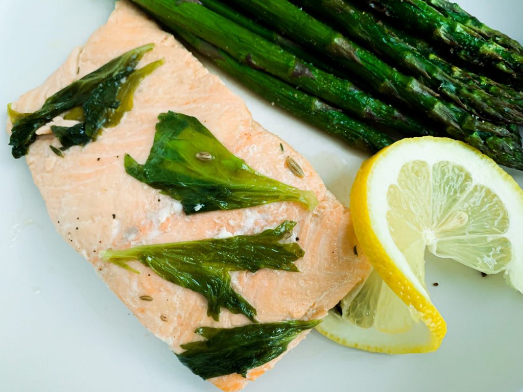 Celery Leaf & Fennel Poached Salmon_topview